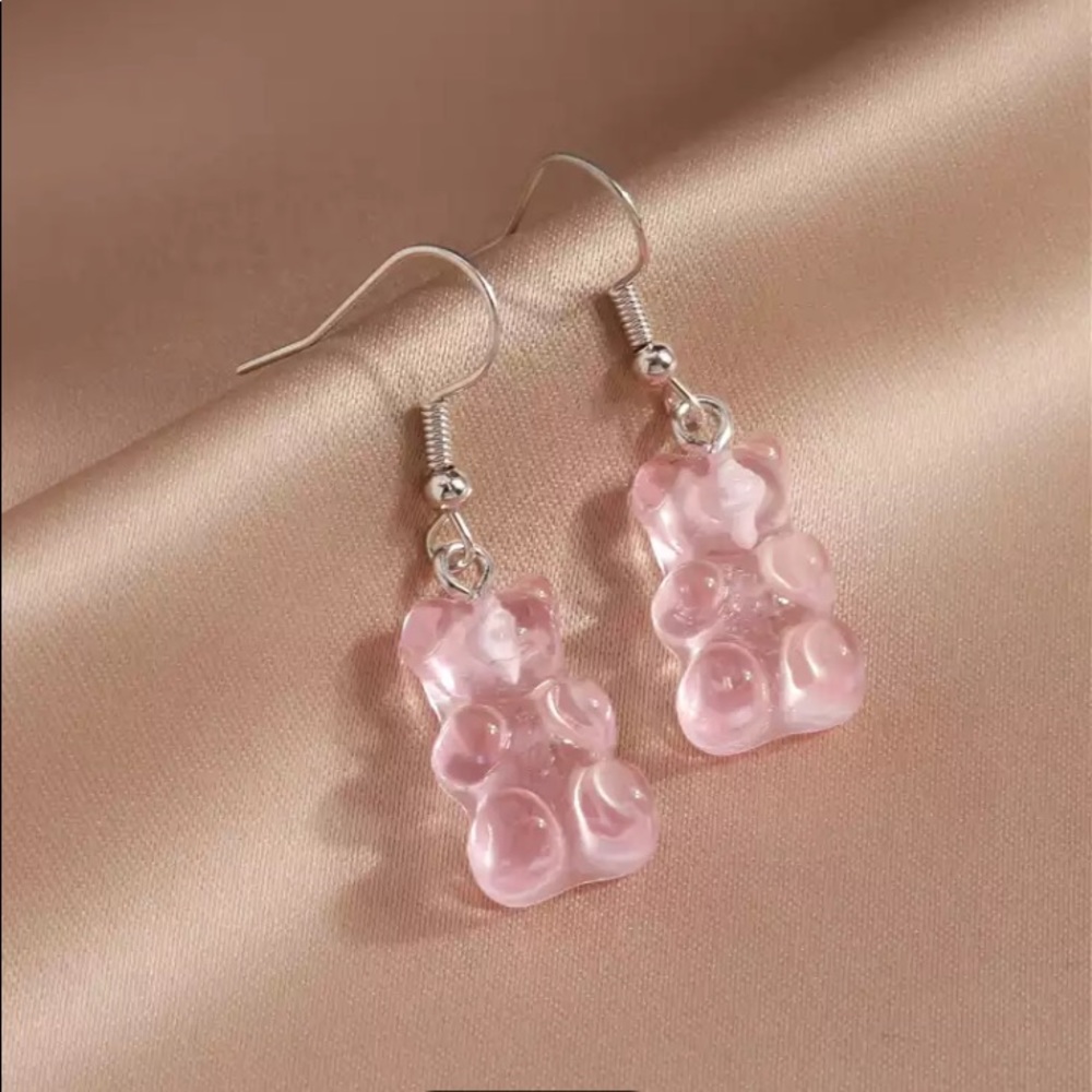 Blue Gummy Bear Candy Cartoon/Kawaii Gift for Kids/Teens Cute Retro Hook Earring - Picture 7 of 14